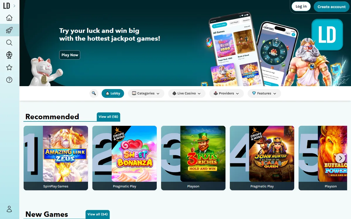 Lucky Days NZ games lobby