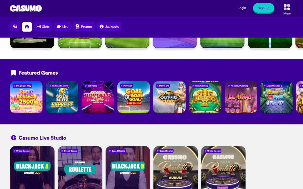 Casumo games lobby - the best paysafecard casino NZ option we verified, voucher deposits from NZ$10