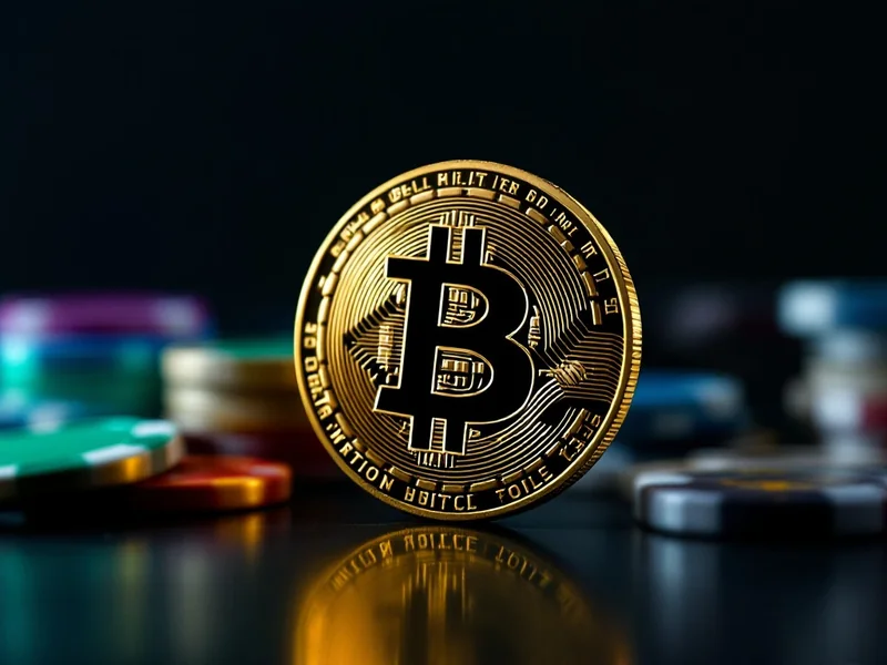 Bitcoin coin beside poker chips - crypto casinos NZ
